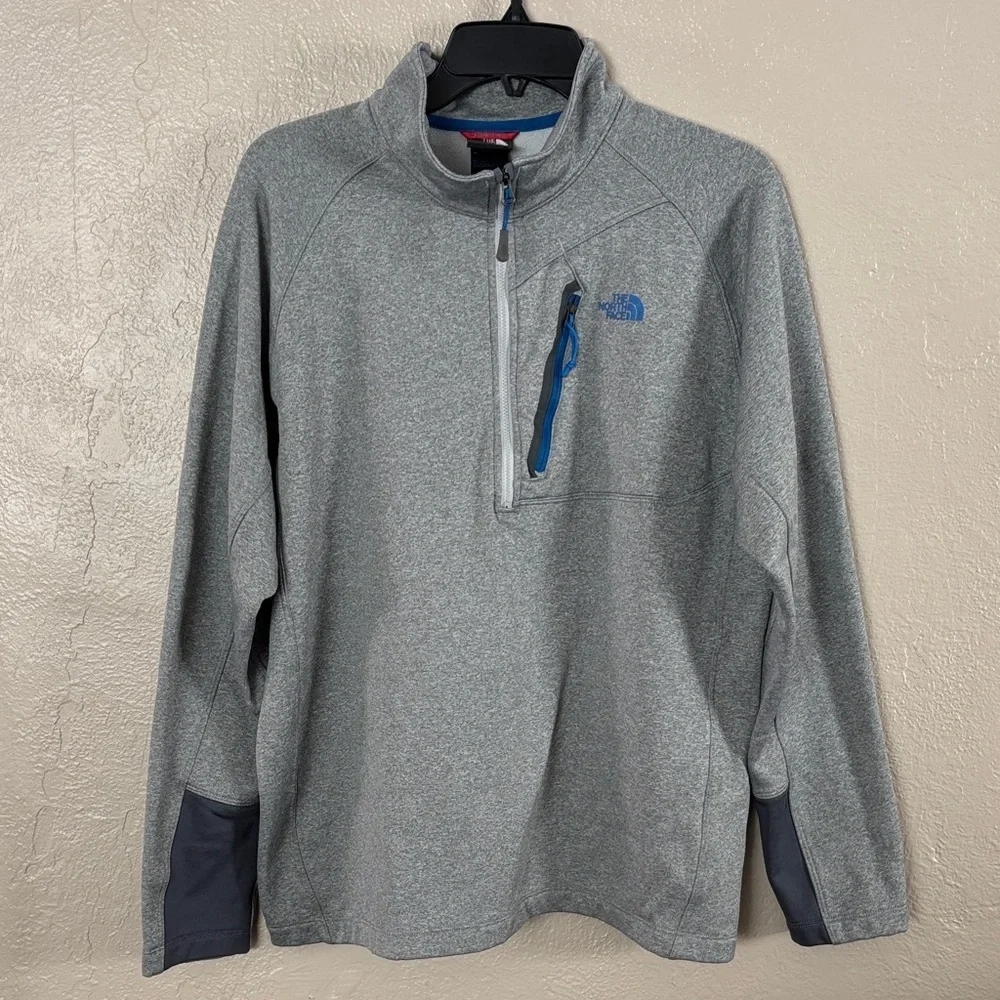 The North Face Gray Size XL 1/4 Quarter Zip Fleece Pullover Mens